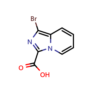 Chemical structure of 1-Bromoimidazo[1,5-a]pyridine-3-carboxylic acid , CAS 1784021-95-9, AChemBlock AD240710