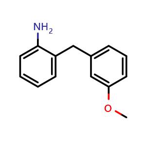Chemical structure of 2-[(3-methoxyphenyl)methyl]aniline , CAS 1784859-26-2, AChemBlock AD240713