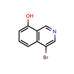 Chemical structure of 4-bromoisoquinolin-8-ol , CAS 1784957-23-8, AChemBlock AD240715