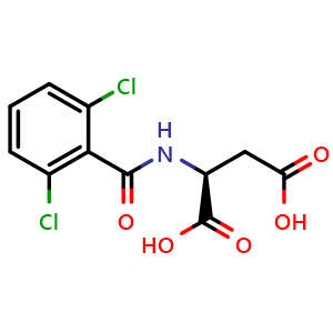 Chemical structure of (2S)-2-[(2,6-dichlorophenyl)formamido]butanedioic acid , CAS 1786734-56-2, AChemBlock AD240718