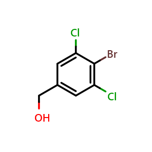 Chemical structure of (4-Bromo-3,5-dichlorophenyl)methanol , CAS 1788545-31-2, AChemBlock AD240721
