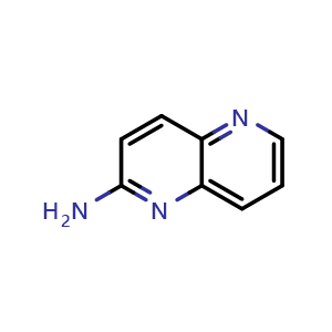 Chemical structure of 1,5-Naphthyridin-2-amine , CAS 17965-80-9, AChemBlock AD240729