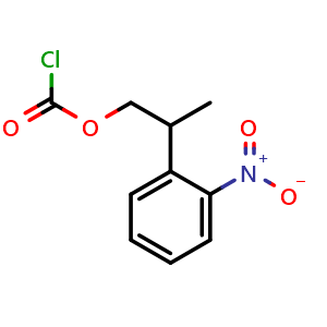 Chemical structure of 2-(2-nitrophenyl)propyl carbonochloridate , CAS 179691-31-7, AChemBlock AD240730