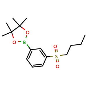 Chemical structure of 2-[3-(butane-1-sulfonyl)phenyl]-4,4,5,5-tetramethyl-1,3,2-dioxaborolane , CAS 1801921-93-6, AChemBlock AD240745