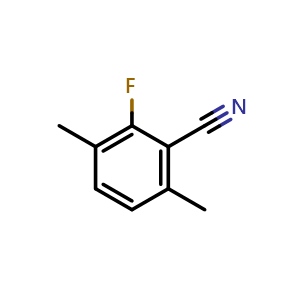 Chemical structure of 2-Fluoro-3,6-dimethylbenzonitrile , CAS 1805065-06-8, AChemBlock AD240764