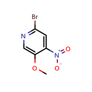 Chemical structure of 2-Bromo-5-methoxy-4-nitropyridine , CAS 1805513-34-1, AChemBlock AD240770