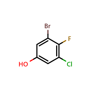 Chemical structure of 3-bromo-5-chloro-4-fluorophenol , CAS 1805518-67-5, AChemBlock AD240771