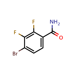 Chemical structure of 4-bromo-2,3-difluorobenzamide , CAS 1805583-47-4, AChemBlock AD240772