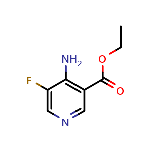 Chemical structure of 3-Pyridinecarboxylic acid, 4-amino-5-fluoro-, ethyl ester , CAS 1805741-10-9, AChemBlock AD240773