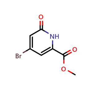 Chemical structure of Methyl 4-bromo-6-oxo-1,6-dihydropyridine-2-carboxylate , CAS 1806984-30-4, AChemBlock AD240778