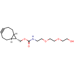 Chemical structure of endo-BCN-PEG2-alcohol , CAS 1807501-85-4, AChemBlock AD240784