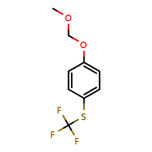 Chemical structure of 1-(methoxymethoxy)-4-[(trifluoromethyl)sulfanyl]benzene , CAS 1808089-05-5, AChemBlock AD240786