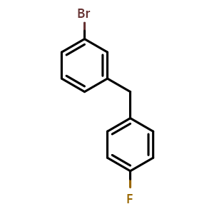 Chemical structure of 1-Bromo-3-(4-fluorobenzyl)benzene , CAS 181207-67-0, AChemBlock AD240791