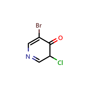 Chemical structure of 5-bromo-3-chloro-3,4-dihydropyridin-4-one , CAS 1822685-57-3, AChemBlock AD240805