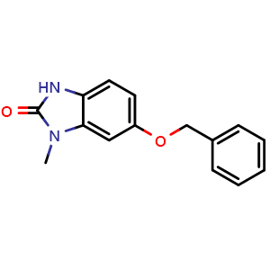 Chemical structure of 6-(benzyloxy)-1-methyl-2,3-dihydro-1H-benzo[d]imidazol-2-one , CAS 1823287-45-1, AChemBlock AD240807