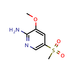 Chemical structure of 3-Methoxy-5-(methylsulfonyl)pyridin-2-amine , CAS 1824110-84-0, AChemBlock AD240819