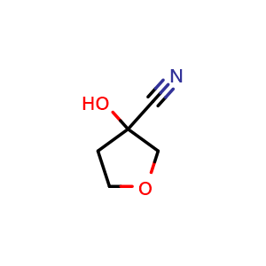 Chemical structure of 3-Hydroxyoxolane-3-carbonitrile , CAS 183162-37-0, AChemBlock AD240833