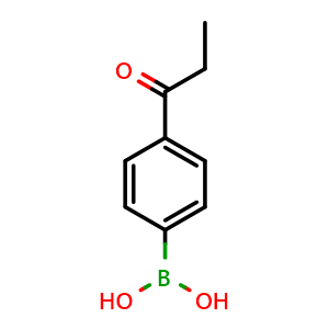 Chemical structure of (4-propanoylphenyl)boronic acid , CAS 186498-36-2, AChemBlock AD240856