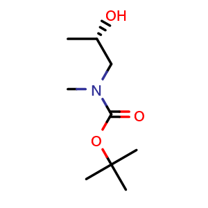 Chemical structure of (S)-tert-Butyl (2-hydroxypropyl)(methyl)carbamate , CAS 1867120-38-4, AChemBlock AD240859
