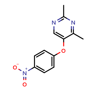 Chemical structure of 2,4-dimethyl-5-[(4-nitrophenyl)oxy]pyrimidine , CAS 1872428-94-8, AChemBlock AD240865
