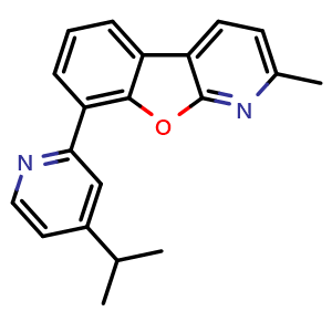 Chemical structure of 8-(4-Isopropylpyridin-2-yl)-2-methylbenzofuro[2,3-b]pyridine , CAS 1883375-18-5, AChemBlock AD240876