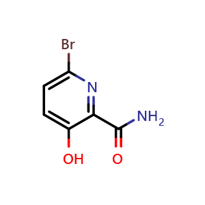 Chemical structure of 6-bromo-3-hydroxypicolinamide , CAS 188923-77-5, AChemBlock AD240880