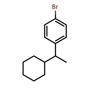 Chemical structure of 1-bromo-4-(1-cyclohexylethyl)benzene , CAS 1892735-90-8, AChemBlock AD240887