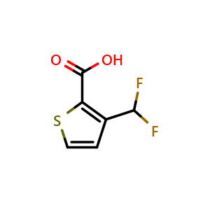 Chemical structure of 3-(difluoromethyl)thiophene-2-carboxylic acid , CAS 189330-25-4, AChemBlock AD240888