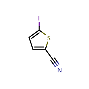 Chemical structure of 5-iodothiophene-2-carbonitrile , CAS 18945-81-8, AChemBlock AD240891