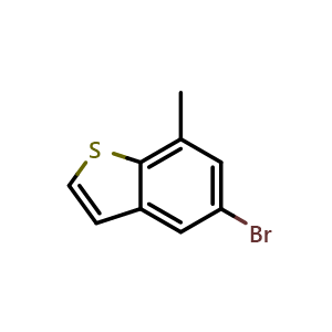 Chemical structure of 5-bromo-7-methyl-1-benzothiophene , CAS 19076-18-7, AChemBlock AD240902