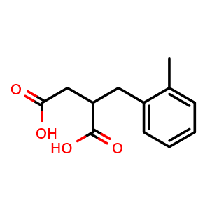 Chemical structure of 2-(2-Methylbenzyl)succinic acid , CAS 19263-11-7, AChemBlock AD240921