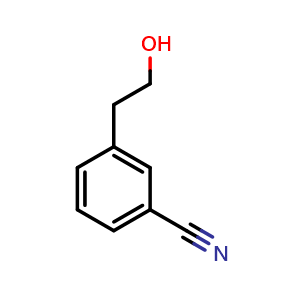 Chemical structure of 3-(2-hydroxyethyl)benzonitrile , CAS 193290-27-6, AChemBlock AD240927