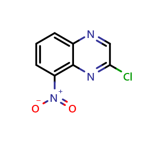 Chemical structure of 2-chloro-8-nitroquinoxaline , CAS 1934422-67-9, AChemBlock AD240930