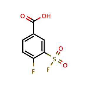 Chemical structure of 4-fluoro-3-(fluorosulfonyl)benzoic acid , CAS 1934460-95-3, AChemBlock AD240931