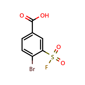 Chemical structure of 4-bromo-3-(fluorosulfonyl)benzoic acid , CAS 1935922-41-0, AChemBlock AD240938