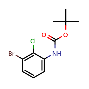 Chemical structure of tert-Butyl (3-bromo-2-chlorophenyl)carbamate , CAS 1936387-71-1, AChemBlock AD240941