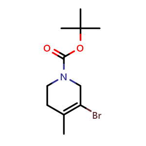 Chemical structure of 5-Bromo-1-Boc-4-methyl-1,2,3,6-tetrahydropyridine , CAS 1936537-39-1, AChemBlock AD240944