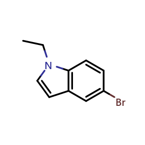 Chemical structure of 5-Bromo-1-ethyl-1H-indole , CAS 195253-49-7, AChemBlock AD240962