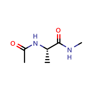 Chemical structure of (2S)-2-acetamido-N-methylpropanamide , CAS 19701-83-8, AChemBlock AD240980