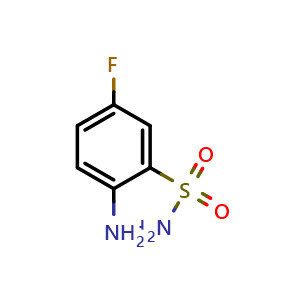 Chemical structure of 2-Amino-5-fluorobenzenesulphonamide , CAS 1992-90-1, AChemBlock AD240995