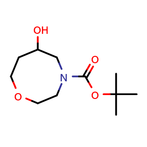 Chemical structure of tert-Butyl 6-hydroxy-1,4-oxazocane-4-carboxylate , CAS 2010092-64-3, AChemBlock AD241008