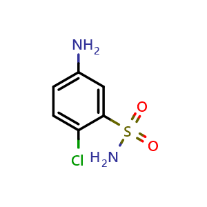 Chemical structure of 5-amino-2-chlorobenzene-1-sulfonamide , CAS 2015-19-2, AChemBlock AD241011