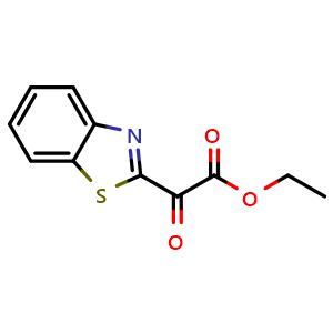 Chemical structure of Ethyl 2-(1,3-benzothiazol-2-yl)-2-oxoacetate , CAS 20474-55-9, AChemBlock AD241033