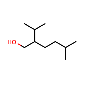 Chemical structure of 5-methyl-2-(propan-2-yl)hexan-1-ol , CAS 2051-33-4, AChemBlock AD241036