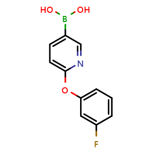 Chemical structure of [6-(3-fluorophenoxy)pyridin-3-yl]boronic acid , CAS 2051588-60-2, AChemBlock AD241037