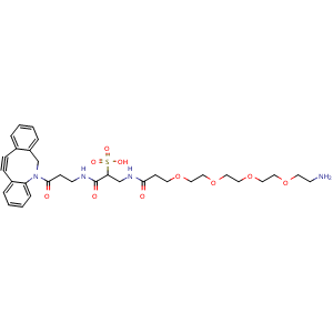 Chemical structure of Sulfo DBCO-PEG4-amine , CAS 2055198-05-3, AChemBlock AD241041