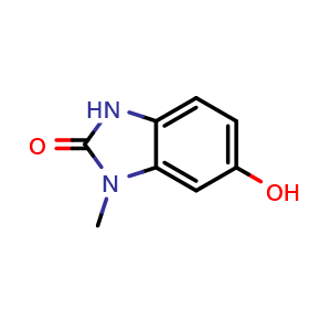 Chemical structure of 6-hydroxy-1-methyl-2,3-dihydro-1H-benzo[d]imidazol-2-one , CAS 206431-06-3, AChemBlock AD241050
