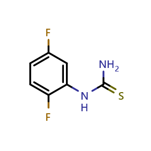Chemical structure of 1-(2,5-Difluorophenyl)thiourea , CAS 207981-44-0, AChemBlock AD241060