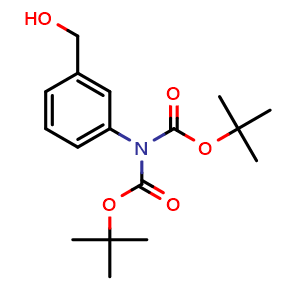 Chemical structure of tert-Butyl N-[(tert-butoxy)carbonyl]-N-[3-(hydroxymethyl)phenyl]carbamate , CAS 2089319-73-1, AChemBlock AD241071