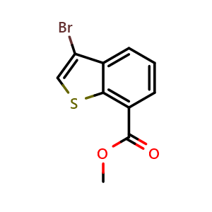Chemical structure of Methyl 3-bromobenzo[b]thiophene-7-carboxylate , CAS 2091184-86-8, AChemBlock AD241077